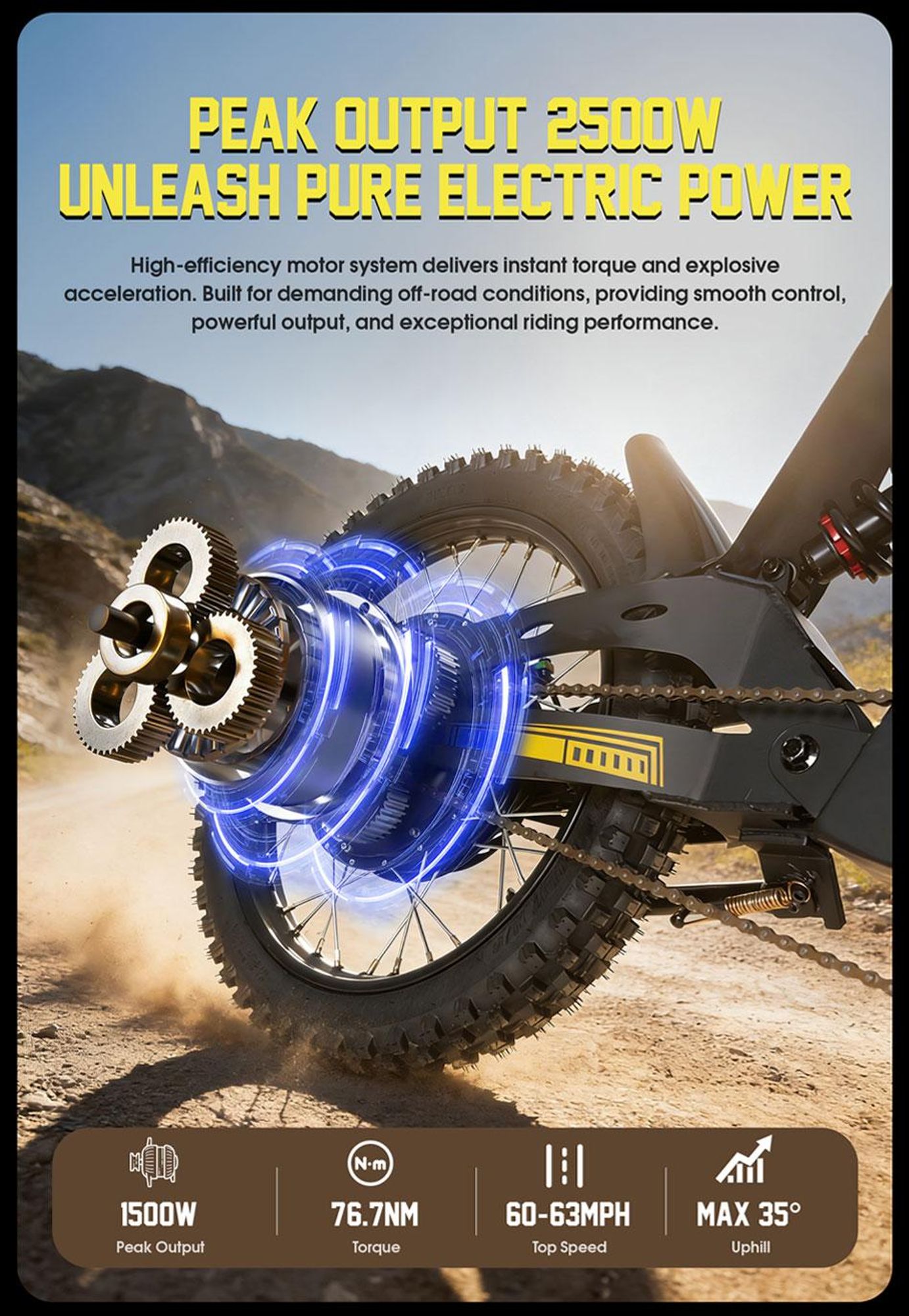 V9 Elektryczny motocykl enduro, 48V 20Ah, 17 cali, pełna amortyzacja, hydrauliczne hamulce tarczowe