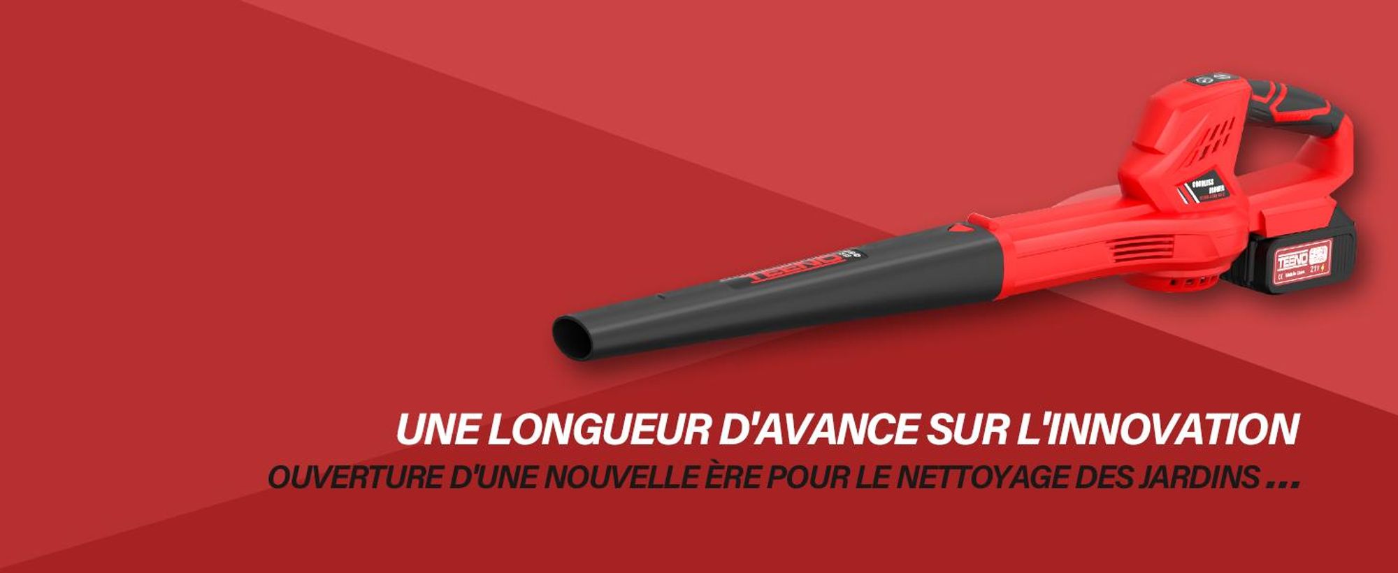 TEENO Souffleur de Feuilles Rechargeable, 21 V, 4,0 Ah, 6 Modes de Vitesse, Vitesse du Vent jusqu'à 210 km/h, Tuyau de soufflage Amovible