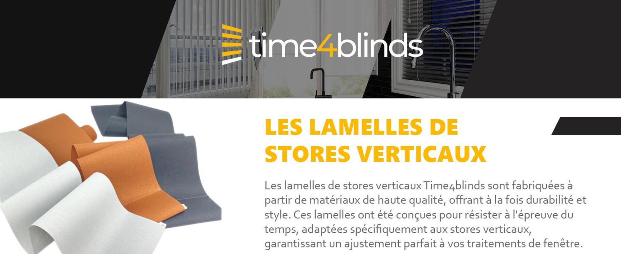 Time4blinds - Lames de rechange stores verticaux - 127mm(L) - 2290mm(H) - Blanc