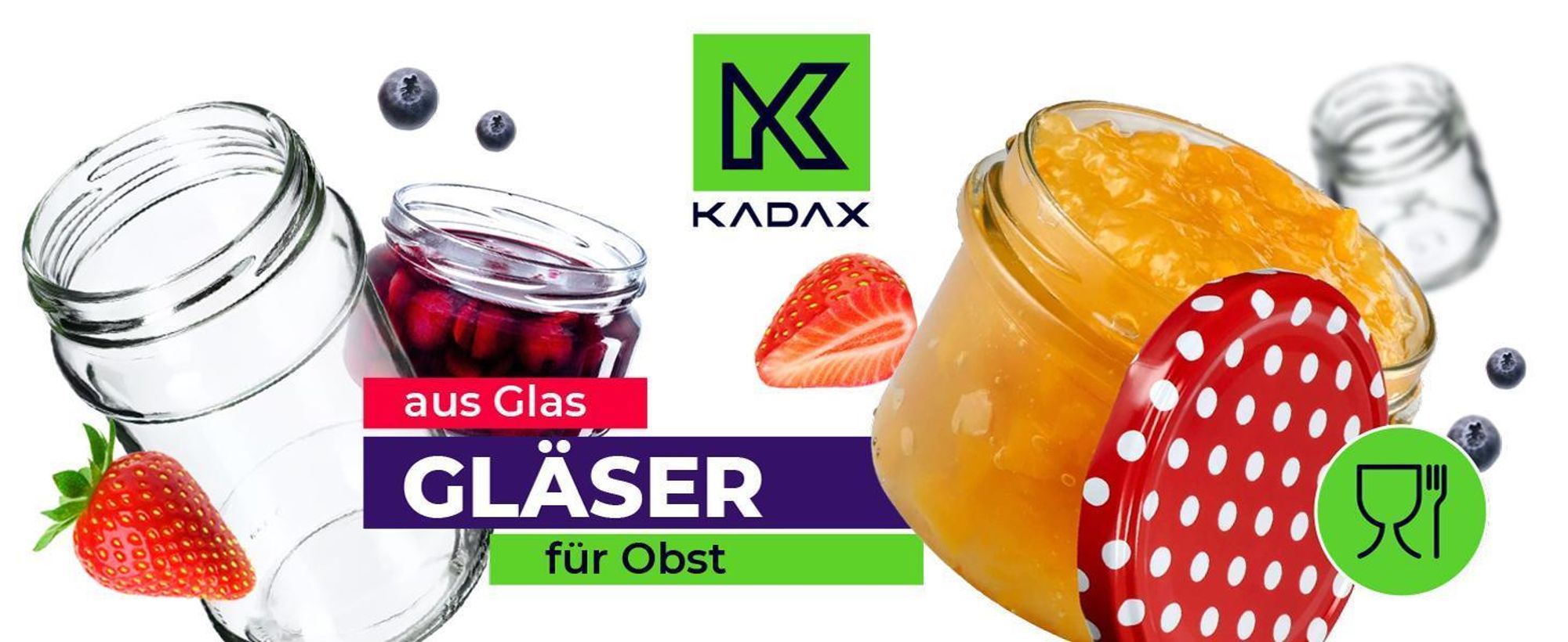 KADAX Marmeladengläser 350ml, fi82 mm, Einmachgläser mit Schraubdeckel, Honiggläser, Einweckgläser