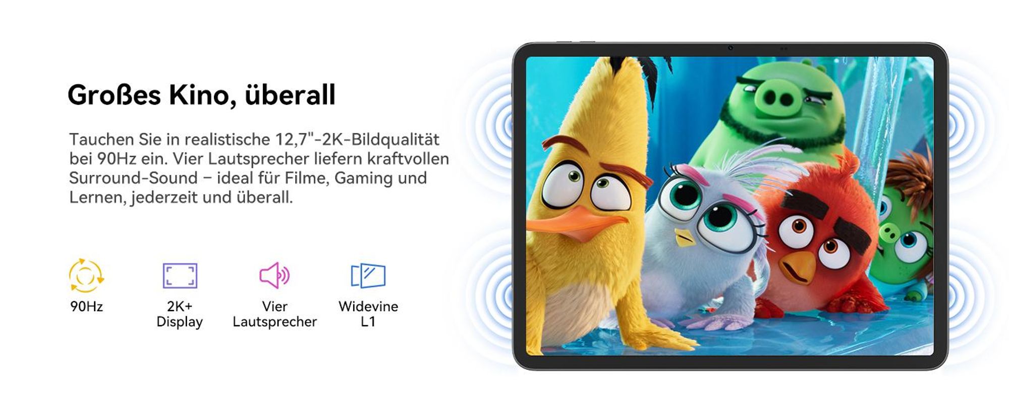 Blackview Link 8 Tablet 12.7", 2K+ IPS Display, 90Hz, Android 15, Gemini AI, 18(6+12)GB RAM+256GB ROM+2TB TF, 8400mAh, PC Mode, Gemini AI