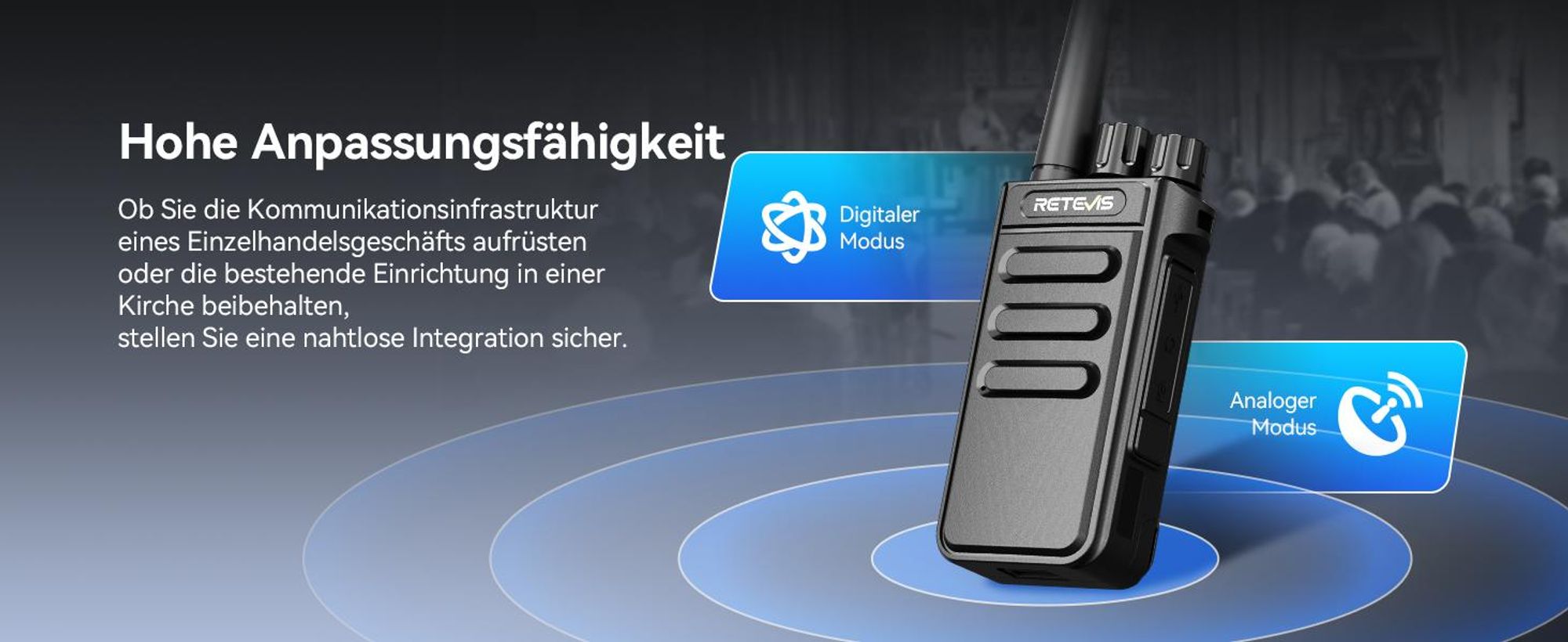 Retevis MateTalk P64 Digitales Funkgerät Lizenzfrei, Professionelles Walkie-Talkie Kompatibel mit Motorola, Gruppenruf, Sicherheit, Kommerzielles Funk