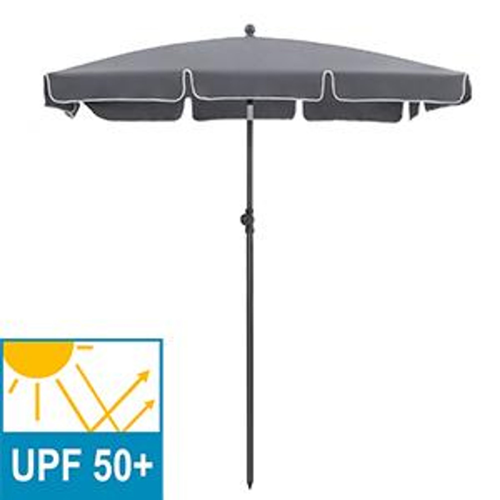 SONGMICS Sonnenschirm 180 x 125 cm UPF 50+ Sonnenschutz