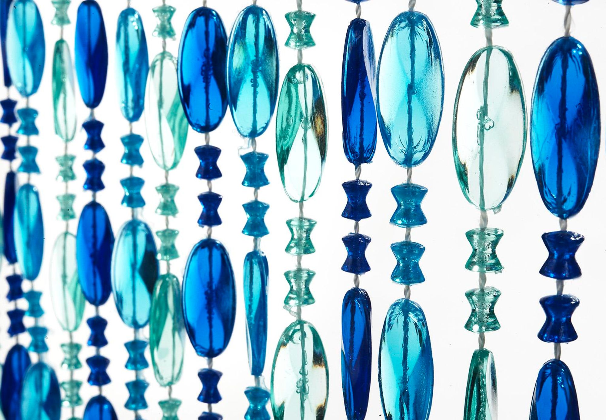 Kobolo Türvorhang Ocean 90x200 cm Balkon / Terrassentür - Deko Vorhang Sichtschutz Fliegengitter Insektenschutz Raumteiler Perlenvorhang Türvorhänge