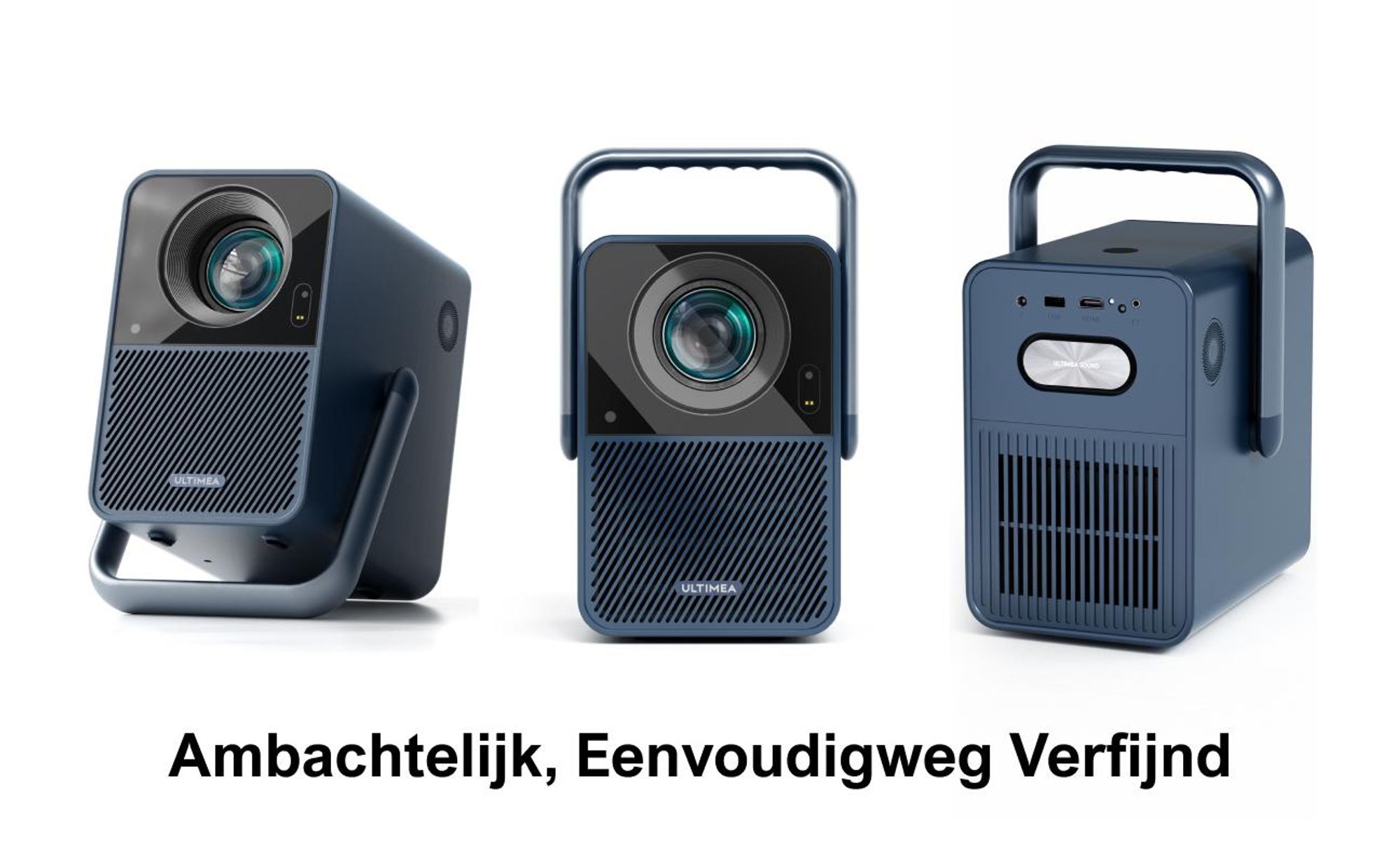 Poseidon E40 beamer, Android TV 11.0 met Netflix, Dolby Audio beamer, contrastverhouding 2000:1, resolutie 1920 x 1080 pixels, ergonomisch handvatontwerp, draagbare projector met native 1080P
