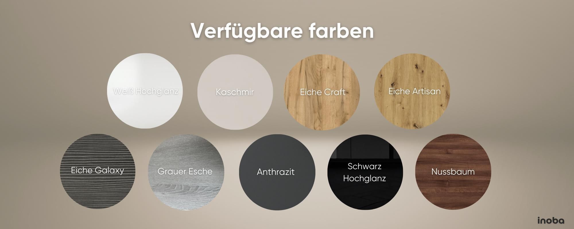 Waschbeckenunterschrank ONE Kaschmir 2 große Schubladen hängend Badmöbel 80x50x46 schwarze Griffe