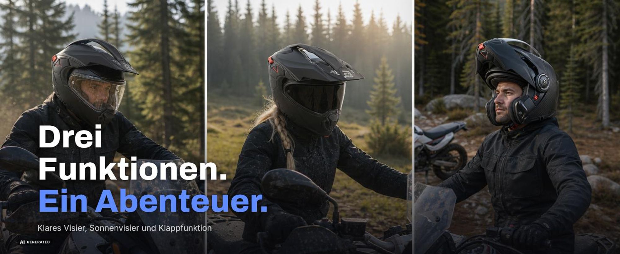 Bogotto FG-102 Carbon 6K Enduro Klapphelm, schwarz matt, XL (61/62)