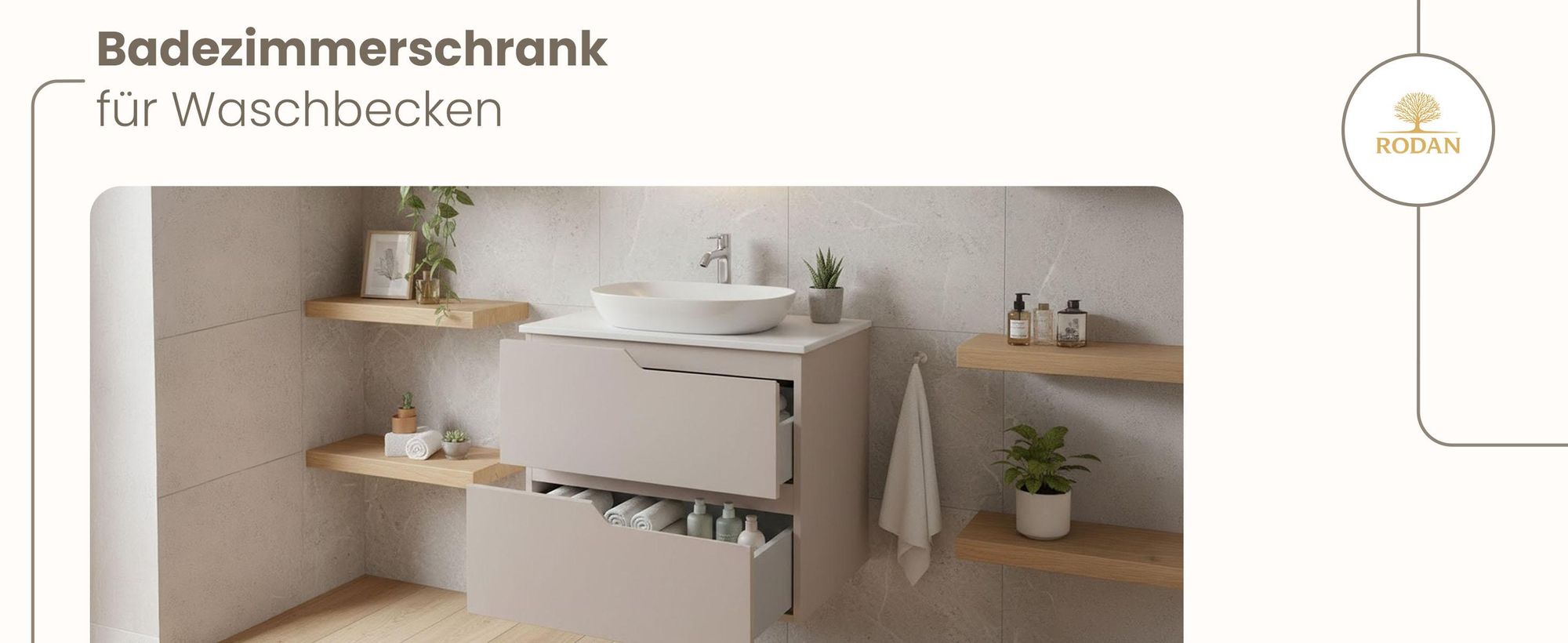 RODAN, Badmöbel, Badschrank, Badezimmermöbel, Badezimmer, MODERN, Waschbeckenunterschrank
