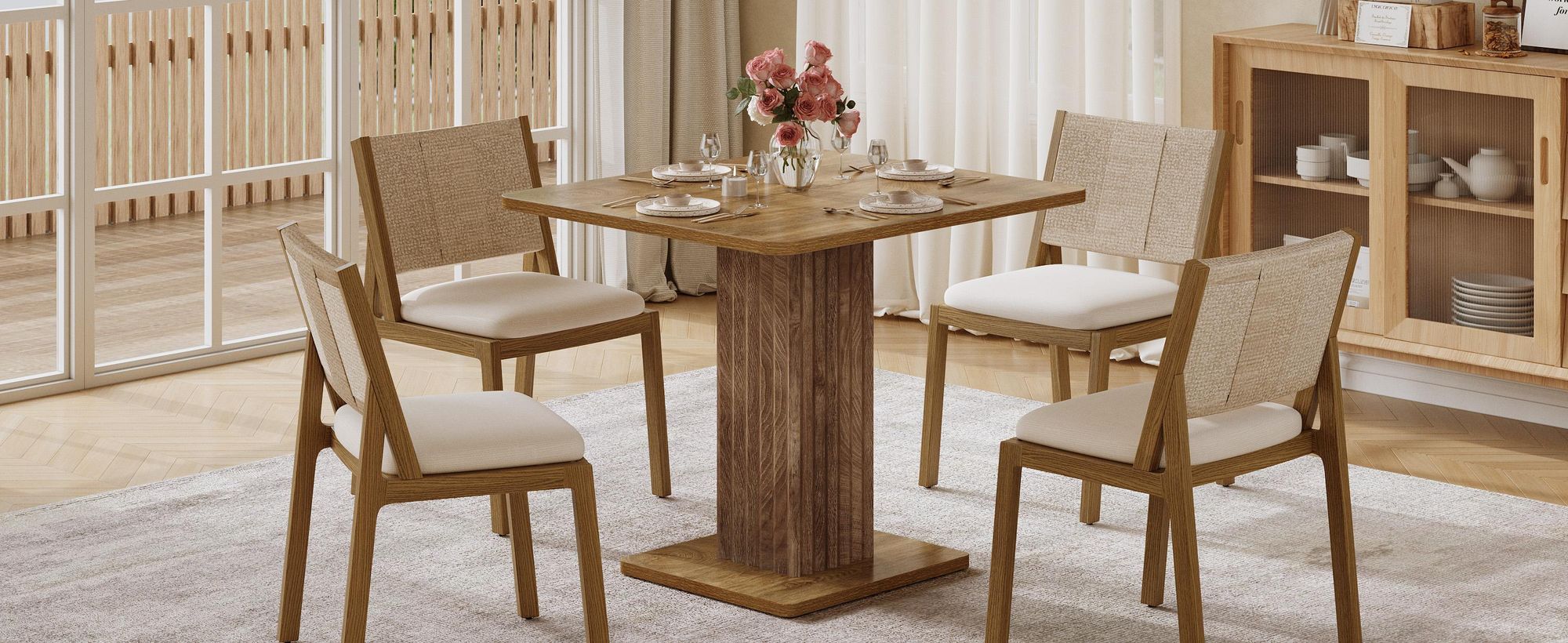 Esstisch, 90 cm Esstisch, quadratischer Küchentisch, für Esszimmer, Wohnzimmer
