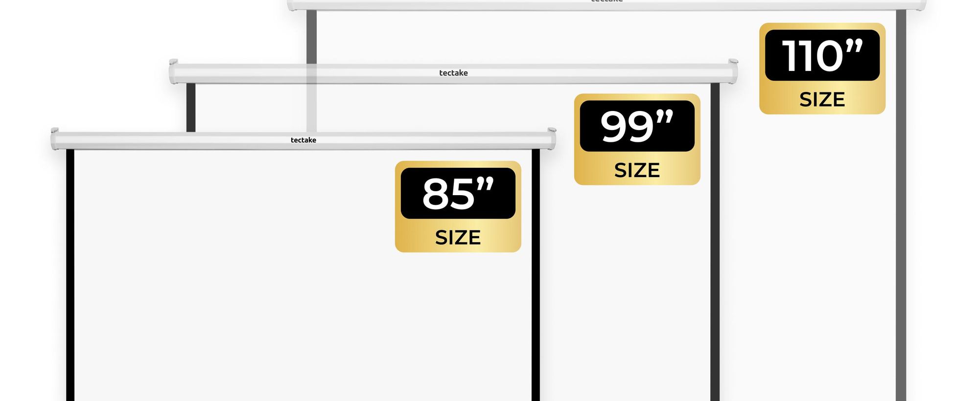 tectake® Beamer-Leinwand ausziehbar Doppelschicht-Gewebetuch, faltenfrei