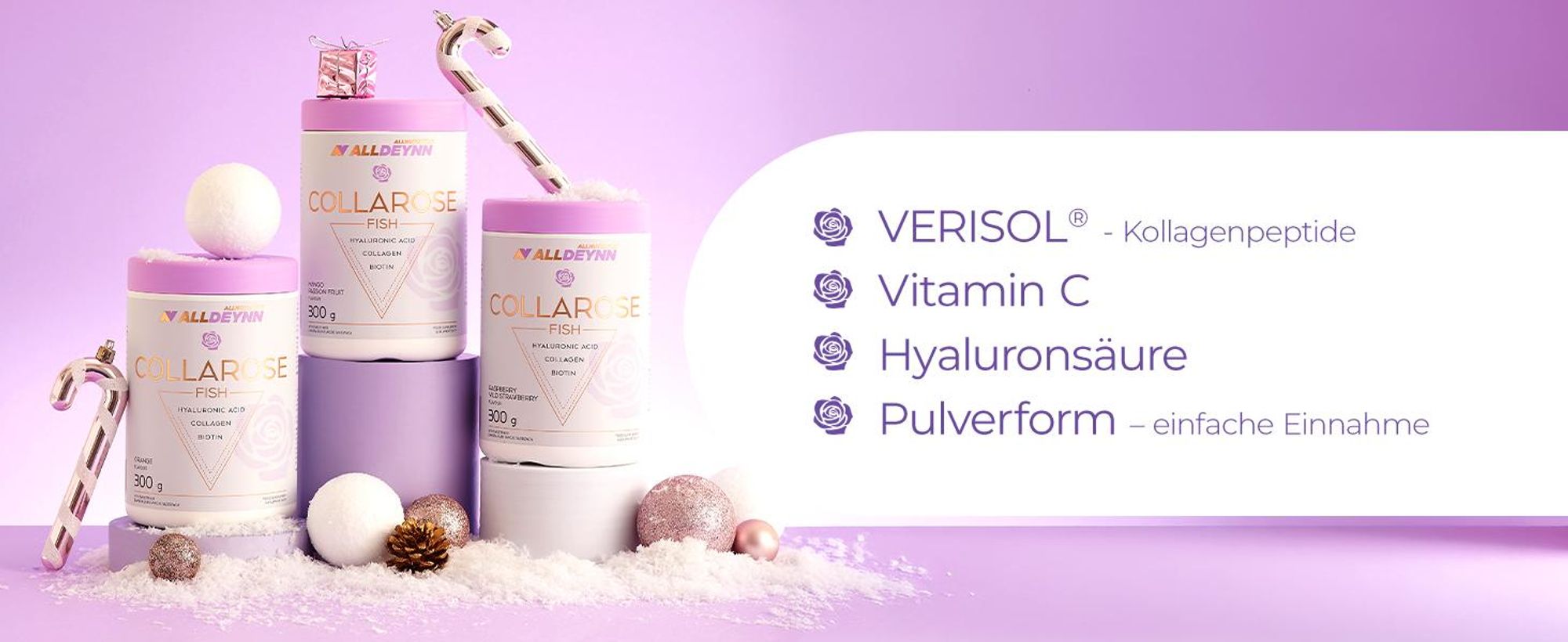 ALLDEYNN Collarose Fish 300g Himbeere-Walderdbeere Kollagen Collagen Haut Haare Hyaluronsäure