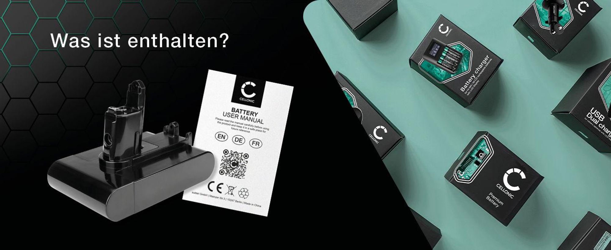 CELLONIC 1x Akku für Staubsauger Kompatibel mit Dyson DC44 Animal, DC34 Animal, DC45, 202932-02 - (2000mAh, 22.2V)