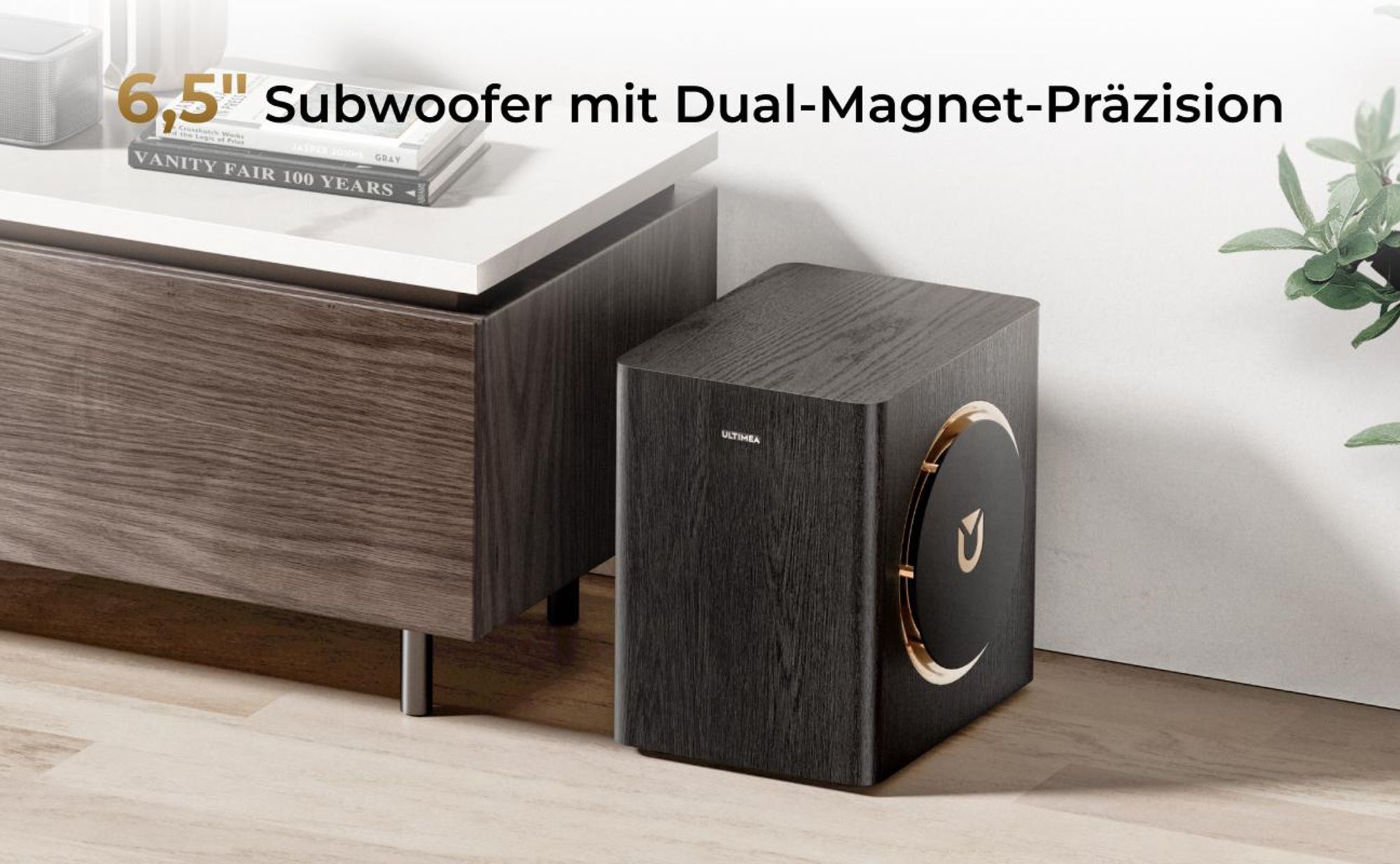 ULTIMEA Skywave Series 5.1.2 Kanal Dolby Atmos Soundbar, 530-W Wireless-Surround-Sound-System, 4K-HDR-Pass-Through, HDMI eARC, Bluetooth® 5.4