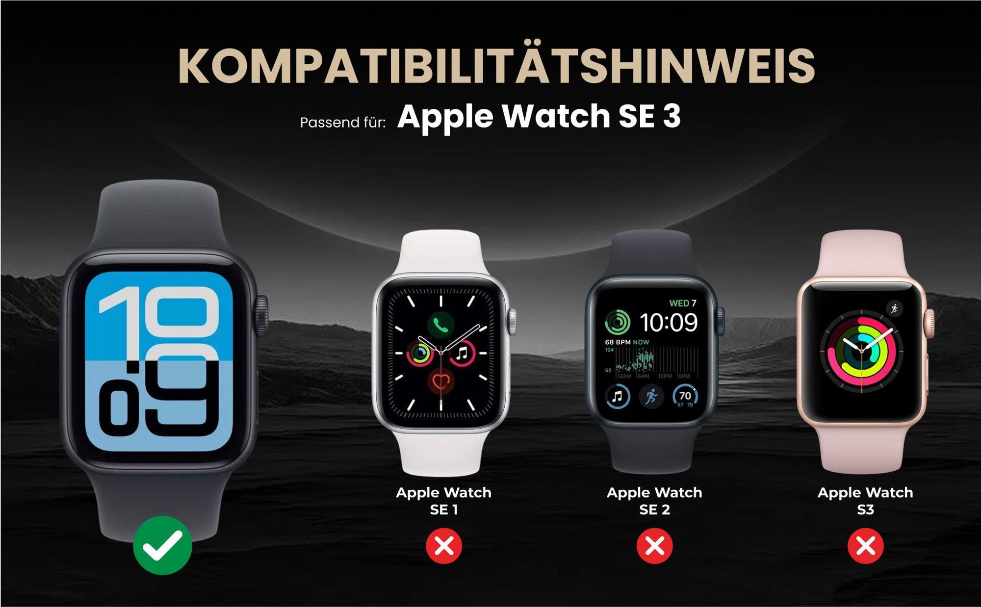 Kompatibilitätshinweise Armband für Apple Watch SE 3 40mm