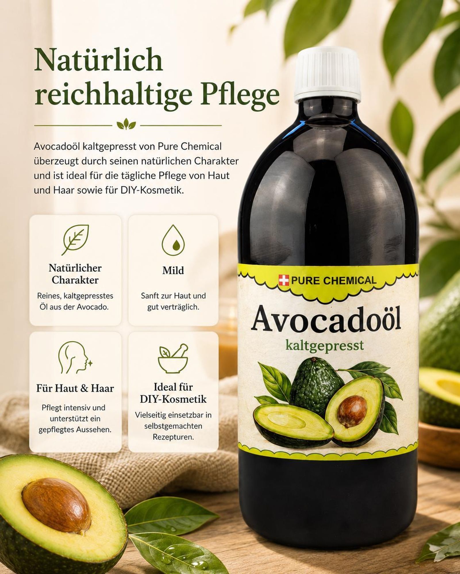 PURE CHEMICAL | Avocadoöl 100%, , 0,5L