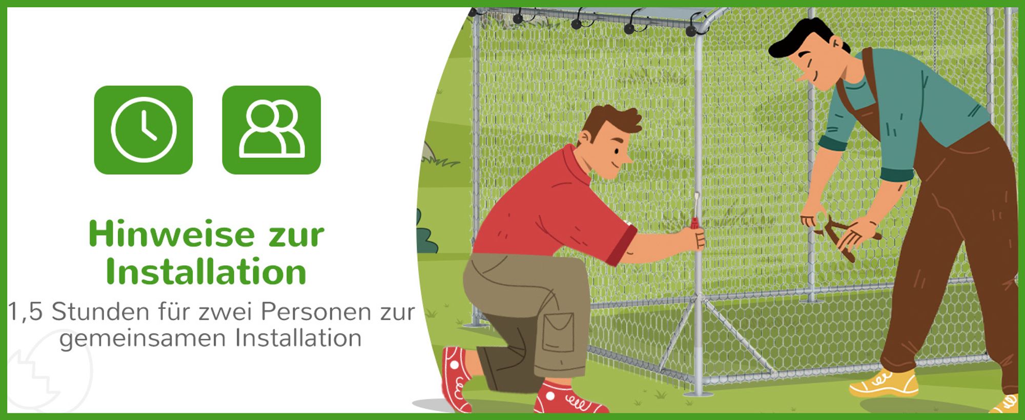 PawHut Hühnerstall Freilaufgehege aus Stahl, 3 x 2 x 1,95 m für 6-8 Hühner