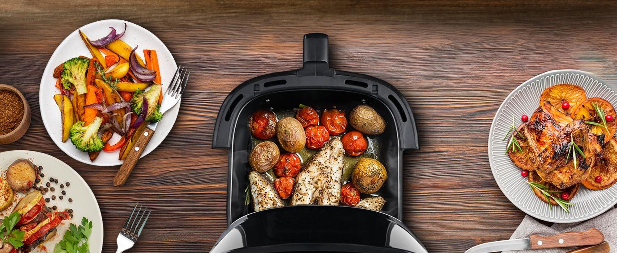 Extralink Air Fryer 6,5 L Heißluftfritteuse 1800 W mit Sichtfenster und LED-Touchdisplay