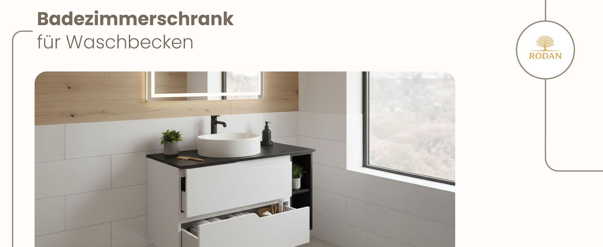 RODAN, Badmöbel, Badschrank, Badezimmermöbel, Badezimmer, MODERN, Waschbeckenunterschrank