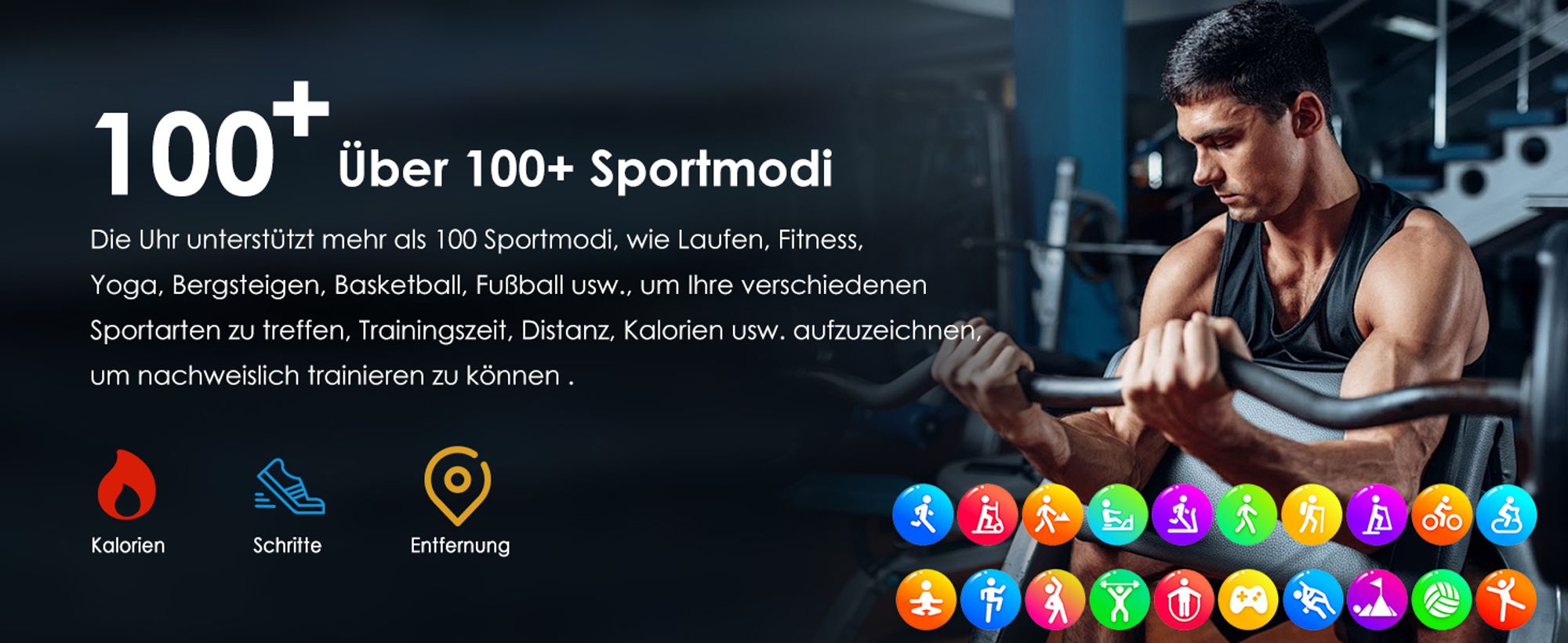 Smartwatch Herren Damen Gesundheitsuhr 1,43 Zoll Smart Watch Always-On Display mit Telefonfunktion, 24-Stunden-Herzfrequenz, Android iOS Wetter