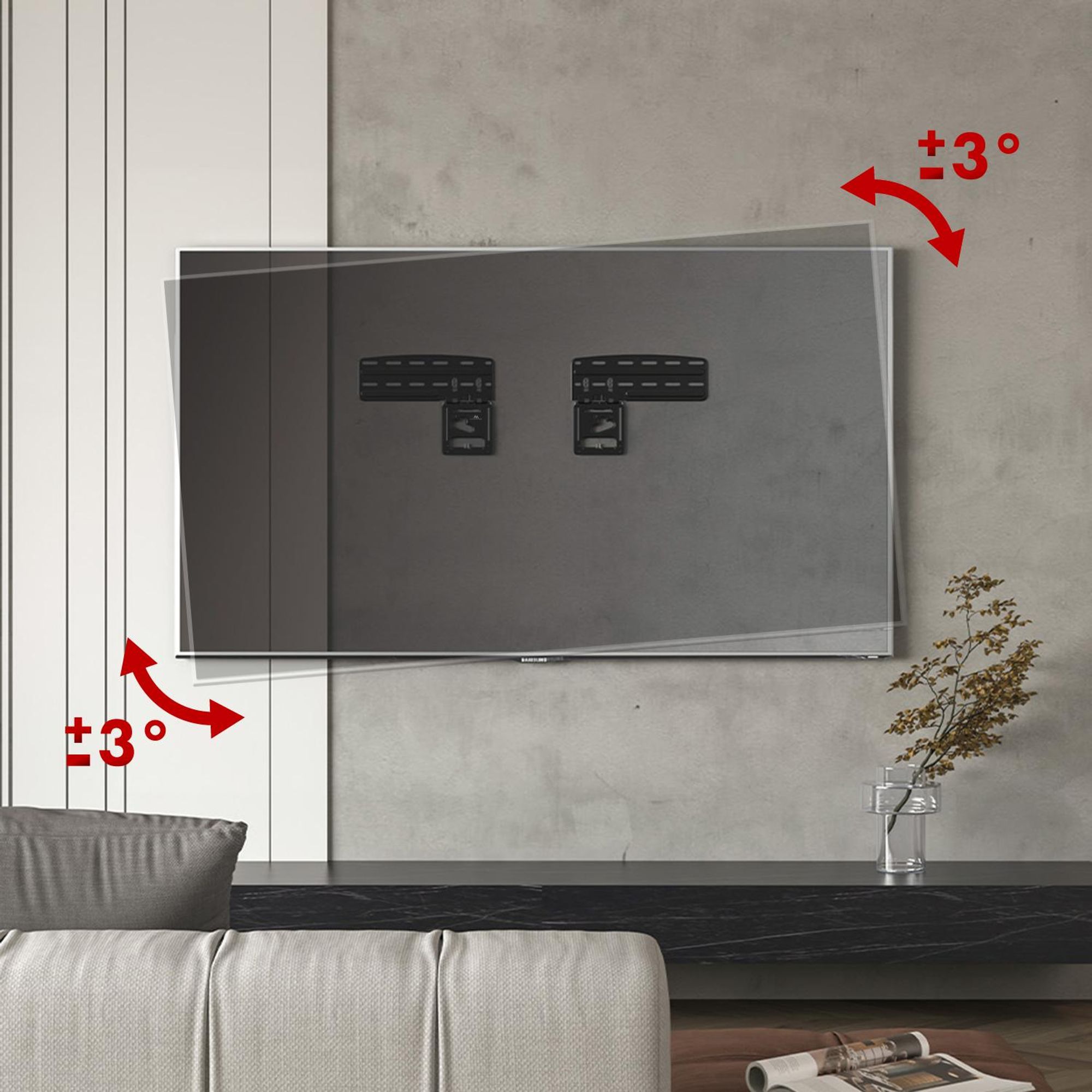Maclean TV-Halterung kompatibel mit Samsung QLED-TVs 43"-85" max. 60kg MC-806 N