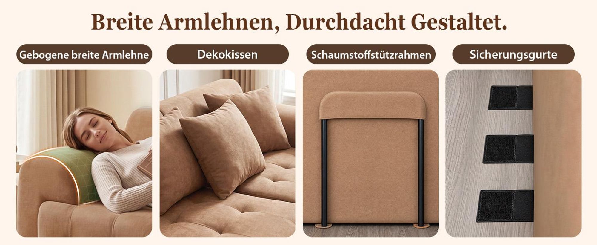 COMHOMA Ecksofa, 245 x 60 x 40 cm, Modulares Sofa mit Schlaffunktion, Schlafsofa, L Form Couch für Wohnzimmer, vakuumverpackt, Flexibel kombinierbar