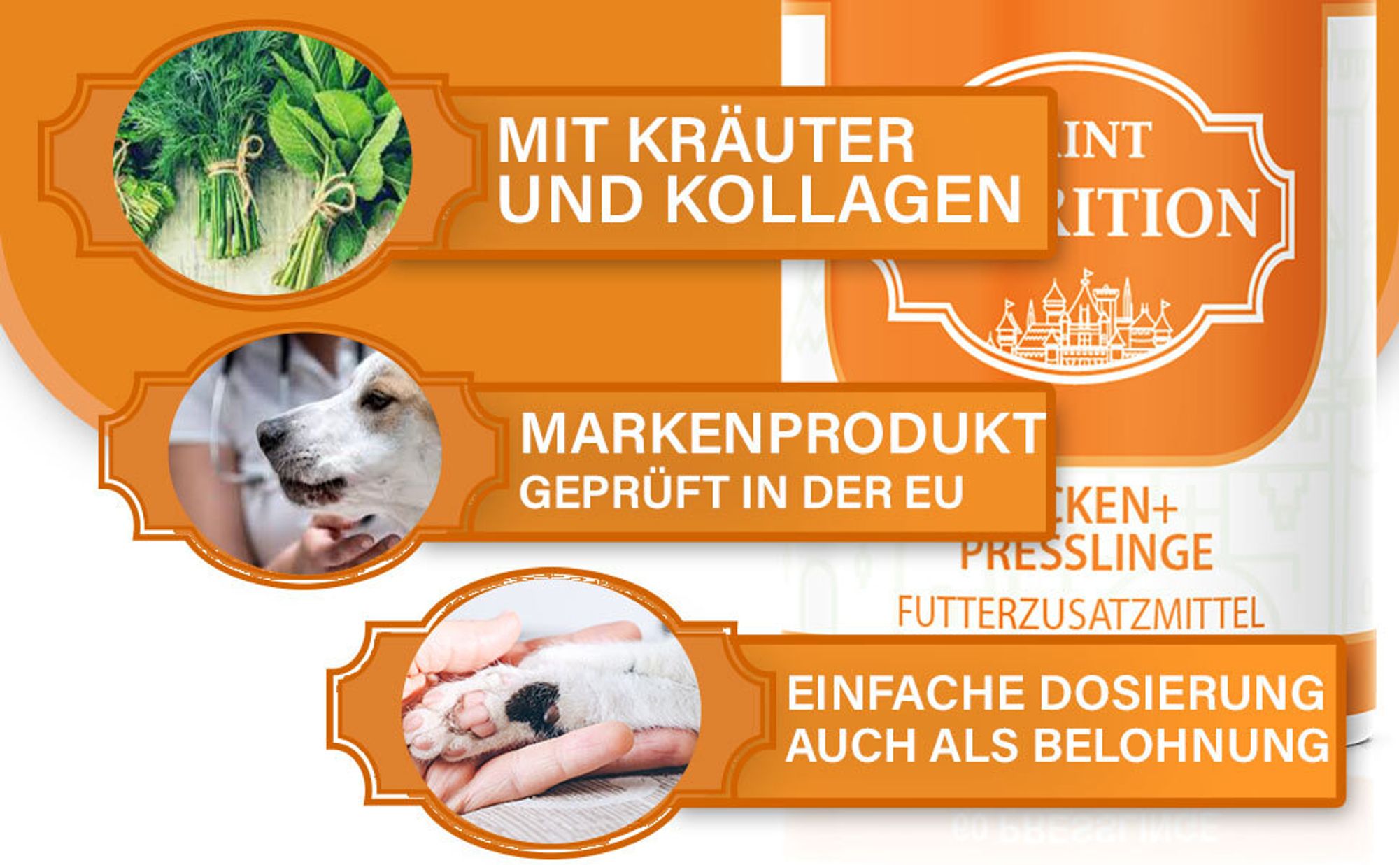 Saint Nutrition® Zecken+ Presslinge – zum Schutz vor Zeckenbefall – für Hunde und Katzen – Zeckenschutz Hund – Zeckentabletten – Zeckenmittel