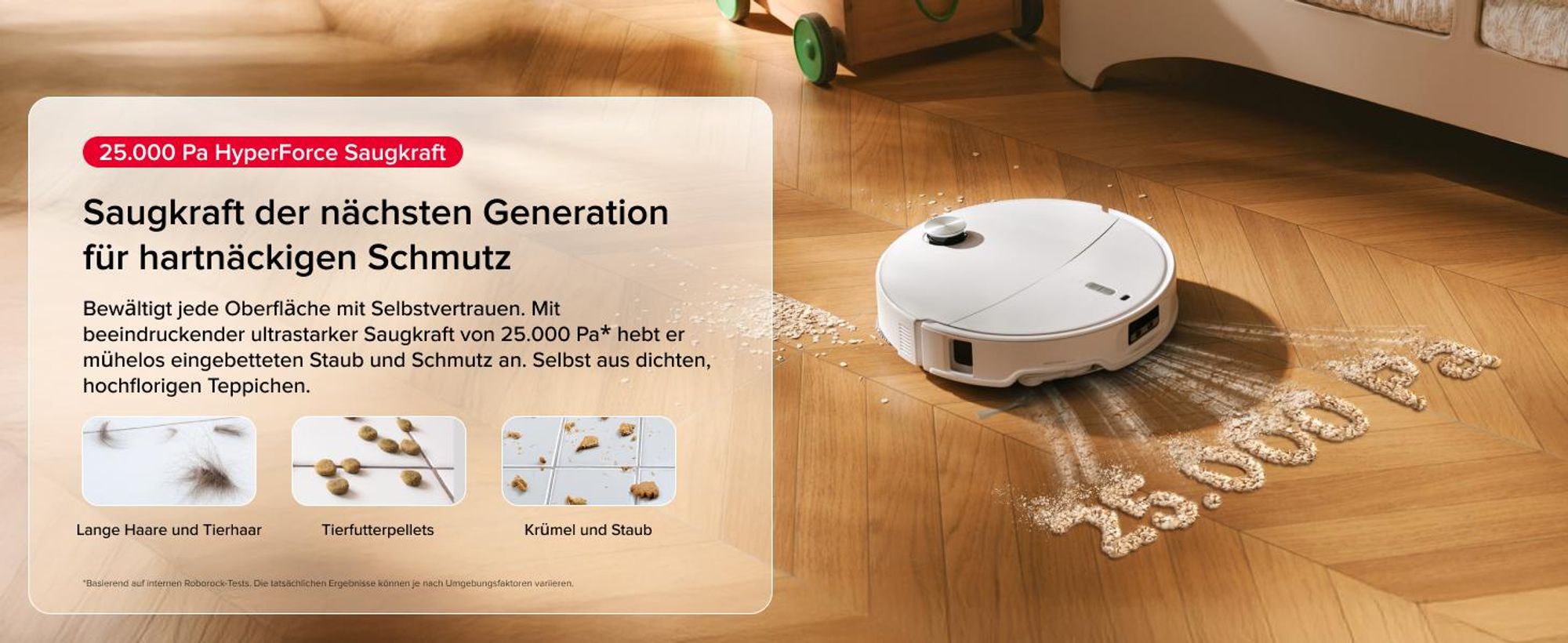 Roborock Qrevo Curv 2 Pro Staubsauger Roboter, 25.000 Pa Saugroboter mit Wischfunktion und Wischmopp-Hebefunktion, 100 °C Moppwäsche mit heißem Wasser