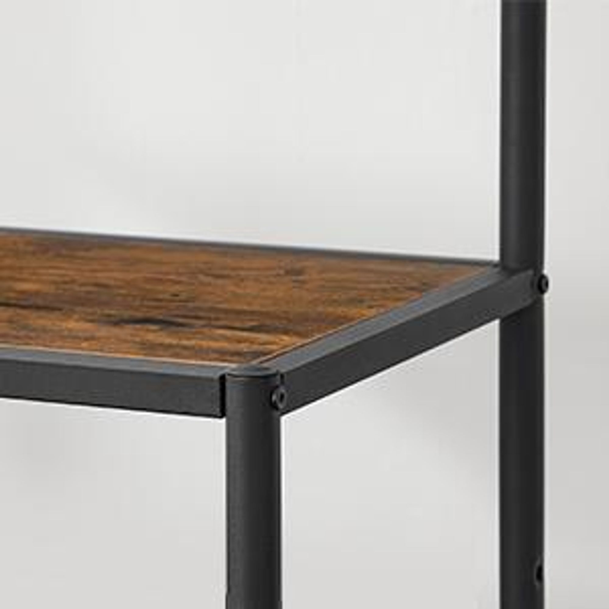 Garderobenständer mit Kleiderhaken, Spiegel, Schuhbank, Kleiderständer, Garderobe, Schuhregal mit Sitzfläche, für Flur, Industrie-Design, 35 x 98 x 182 cm, vintagebraun-schwarz HSR420B01