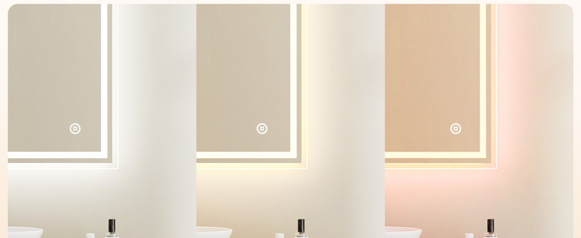 EMKE LED Badspiegel 80x60cm mit Beleuchtung 3 Lichtfarbe kalt Neutral Warmweiß Lichtspiegel Badezimmerspiegel Touchschalter Beschlagfrei