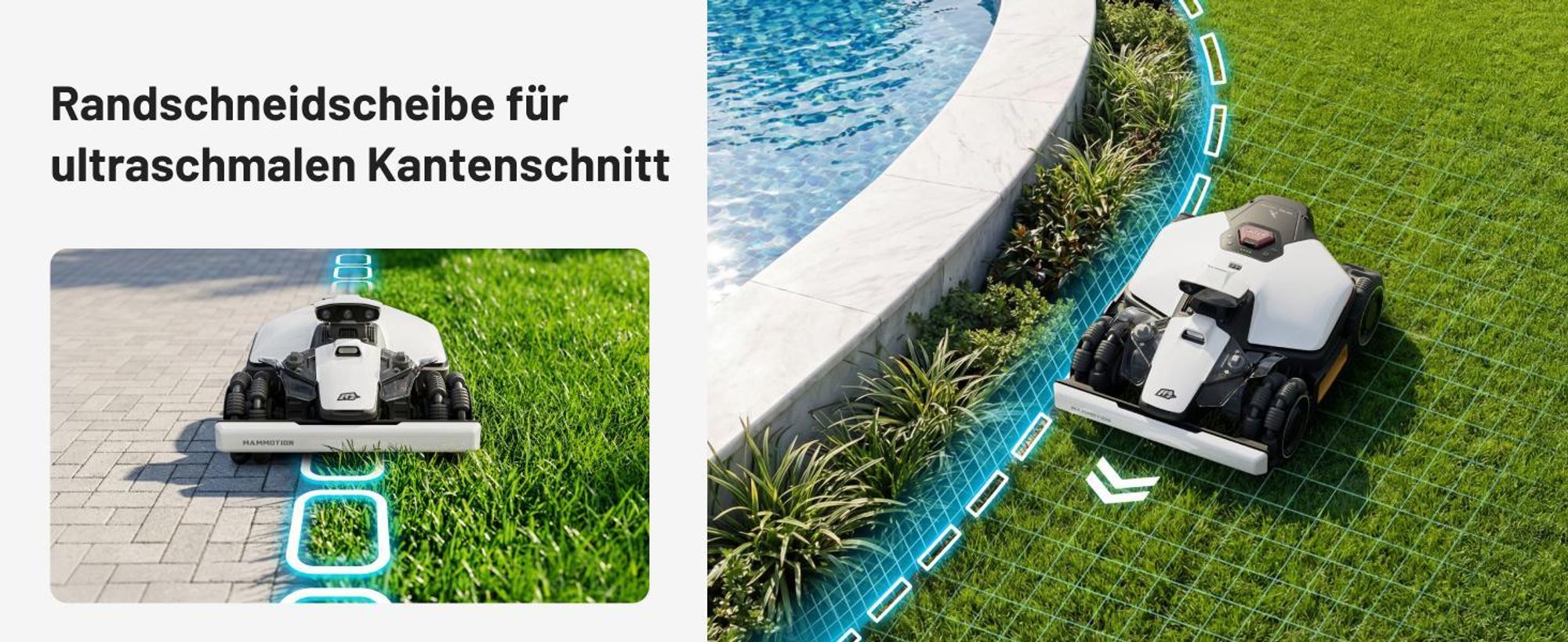 Mähroboter Mammotion LUBA Mini 2 AWD 1000, ohne Kabel, für bis zu 1000m², Triple-Kamera-KI + NetRTK, Randmähen, DropMow, 80% Steigung, 4G Moudel, APP