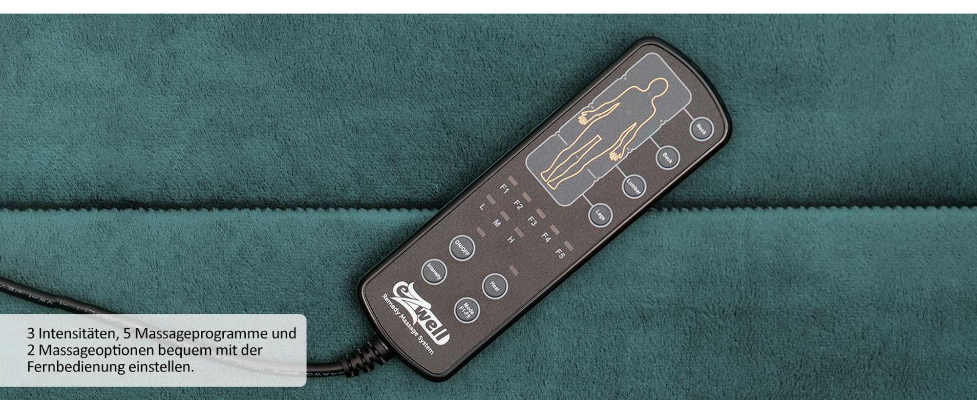 AJIEQAQ Premium Ganzkörper Massagematte mit Wärmefunktion, 10 Vibrationsmotoren & Shiatsu Nackenmassage, Elektrische Massageauflage, 190x65 cm