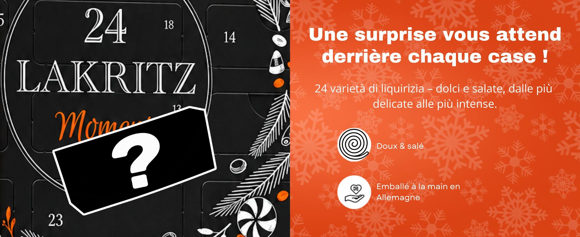 BOXILAND® calendrier avent réglisse 2026, 24 types, sucré & salé, salmiak