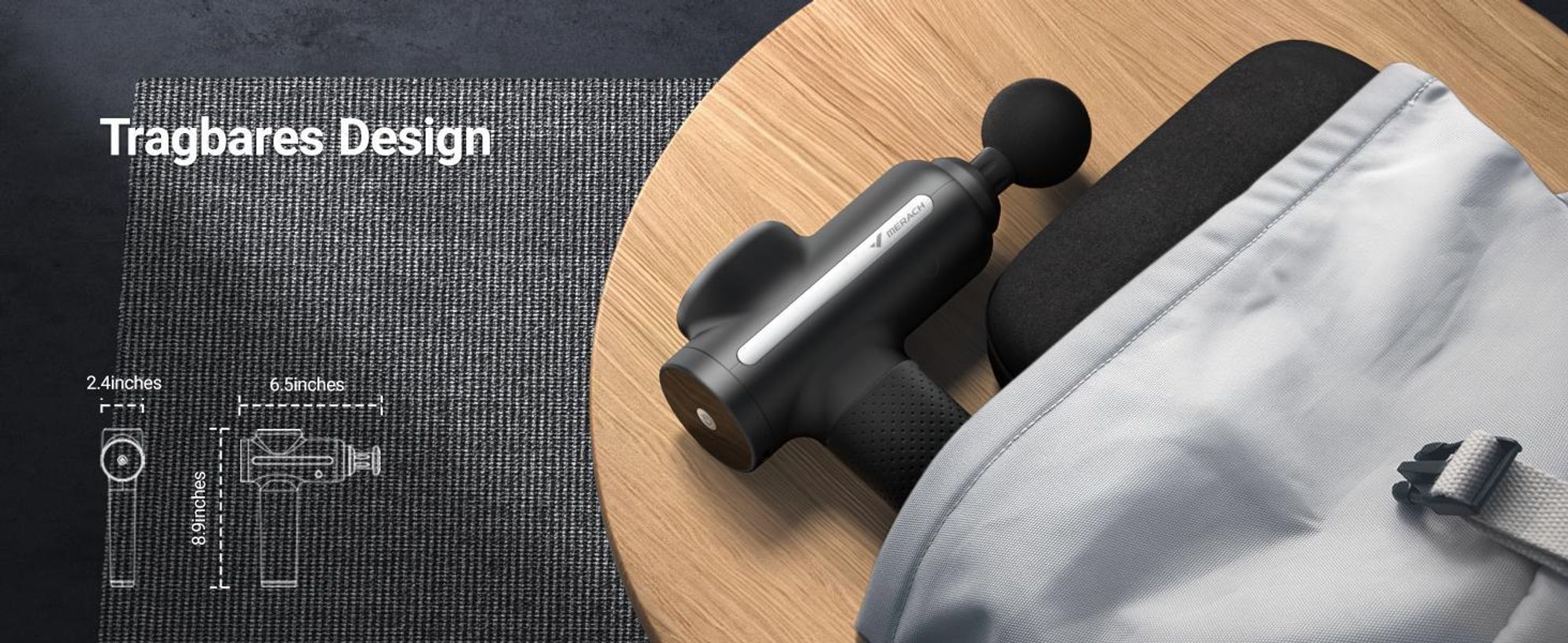 Massagegerät – Kraftvolle Massagepistole mit 6 Aufsätzen, 5 Stufen, Massage-Gun für Körper, Rücken & Schulter, Geschenke für Entspannung