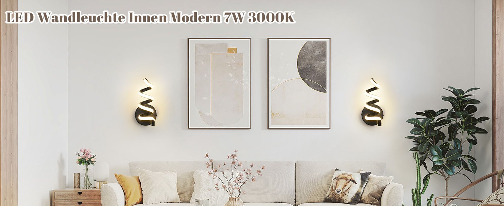 ZMH Wandleuchte Innen LED Schwarz Wandlampe Treppenhaus Flur Wohnzimmer Schlafzimmer Badezimmer Modern Design Wand Lampe 7W Wandleuchten Warmweiß 3000K