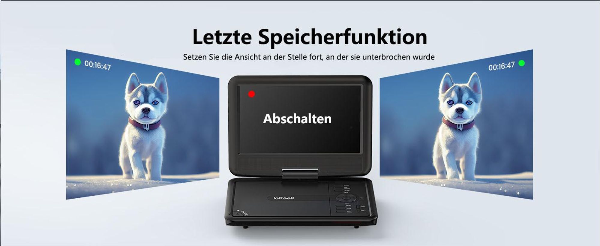 11.5" Tragbarer DVD Player mit 9.5" HD Drehbildschirm für Auto und Kinder mit Autoladegerät und AC Adapter mit32G Karte Schwarz