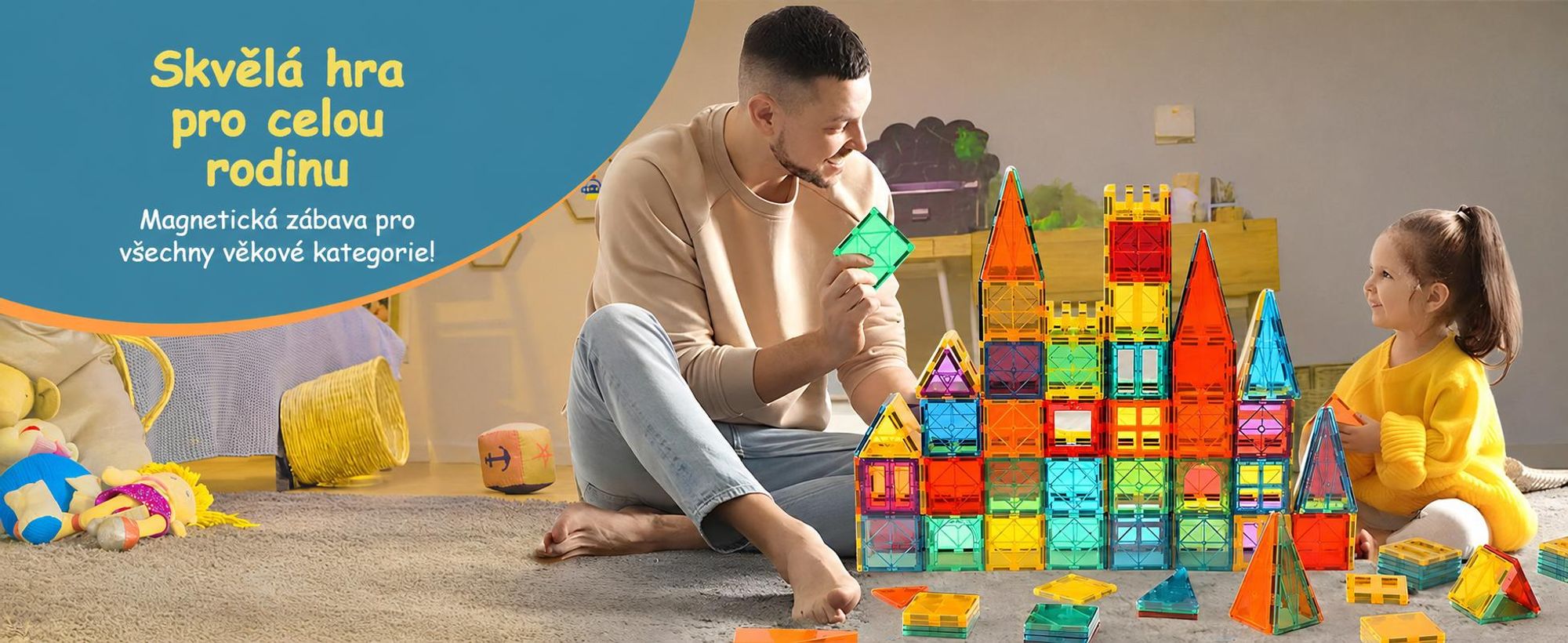 Olvy Magnetické stavebnice 120 dílků - Montessori magnetická hračka pro děti od 3 let, kompatibilní s Magna Tiles & Magnetic Tiles, magnetické stavebnice