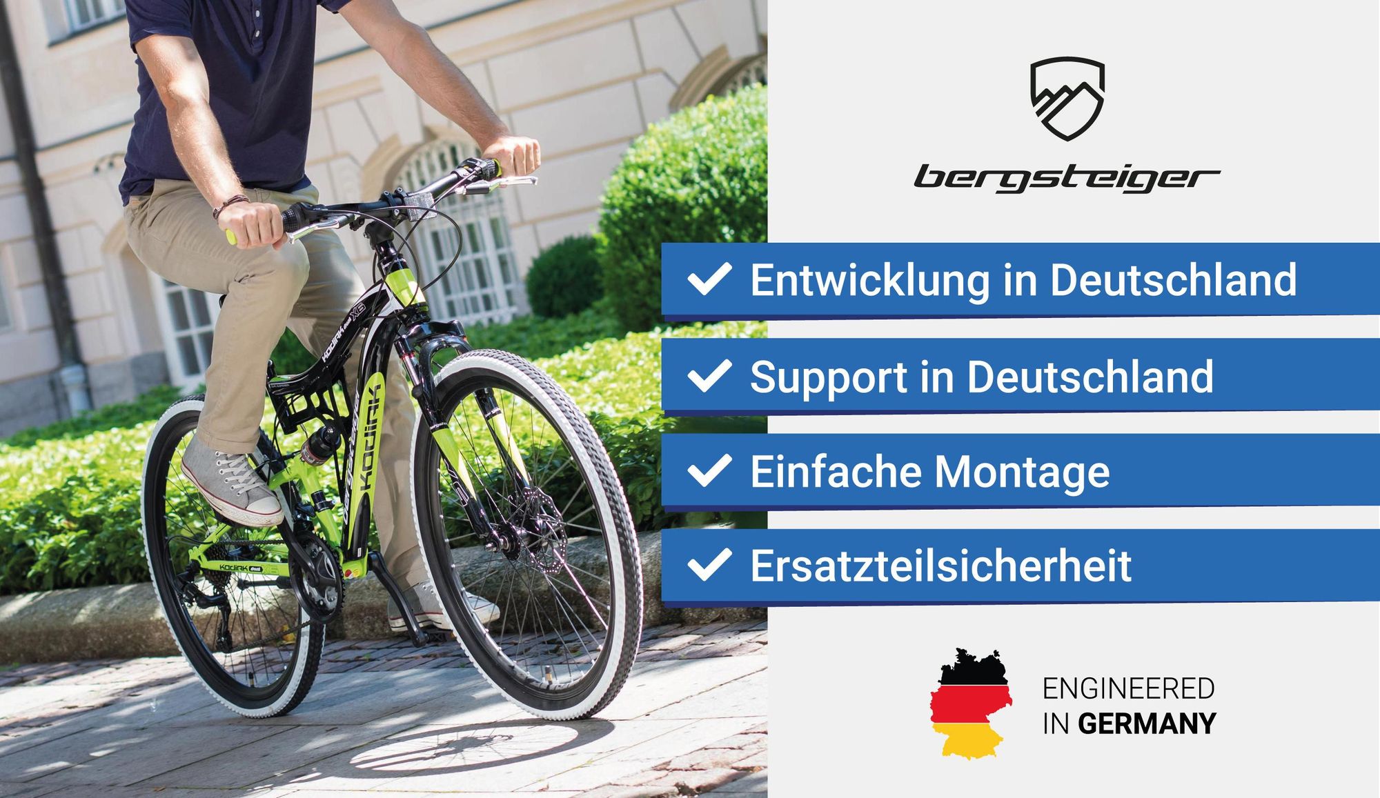 Bergsteiger Kodiak 24 Zoll Kinderfahrrad, geeignet für 8, 9, 10, 11 Jahre, Scheibenbremse, Shimano 21 Gang-Schaltung, Mountainbike mit Vollfederung, Jungen-Fahrrad