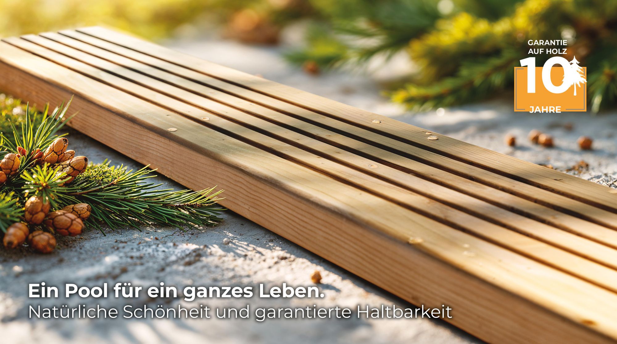 GRE Holzbecken oval Modell Macadamia 632 x 335 x 130 cm, Komplettset + GRATIS Sommer- und Winterabdeckung
