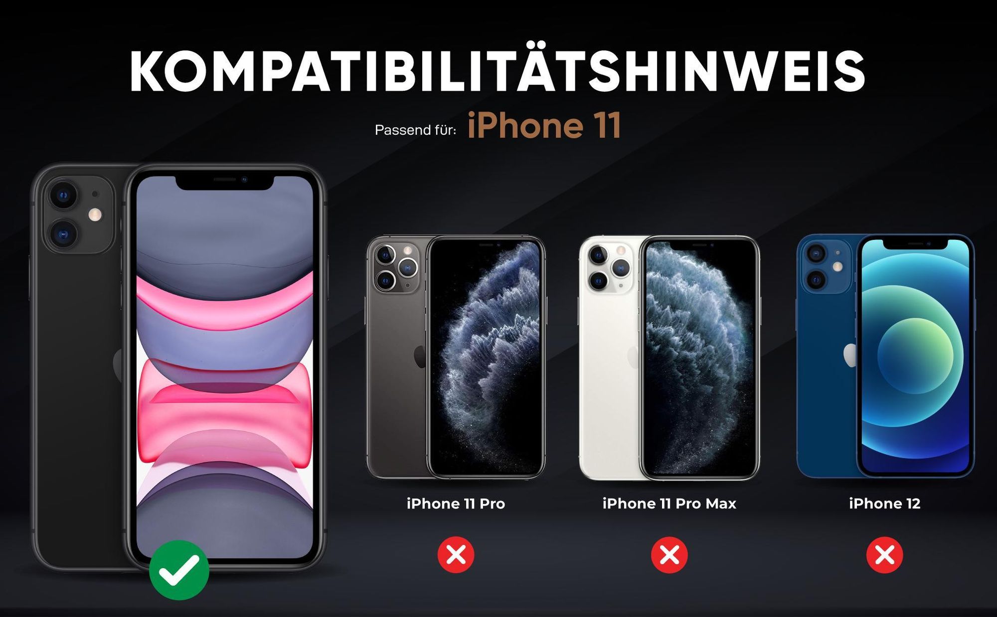 Kompatibilitätshinweise Hülle für Apple iPhone 11