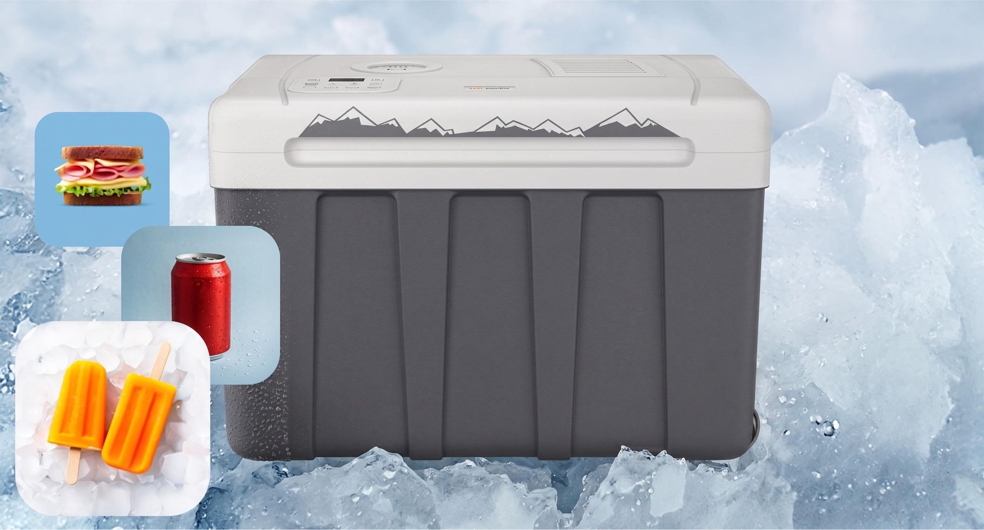 Elektrická chladiaca taška PEME Ice-on 50 l – napájanie z auta a zo zásuvky, kempingová chladnička, cestovná chladnička, karavan, kolieska, taška na udržanie teploty, outdoor