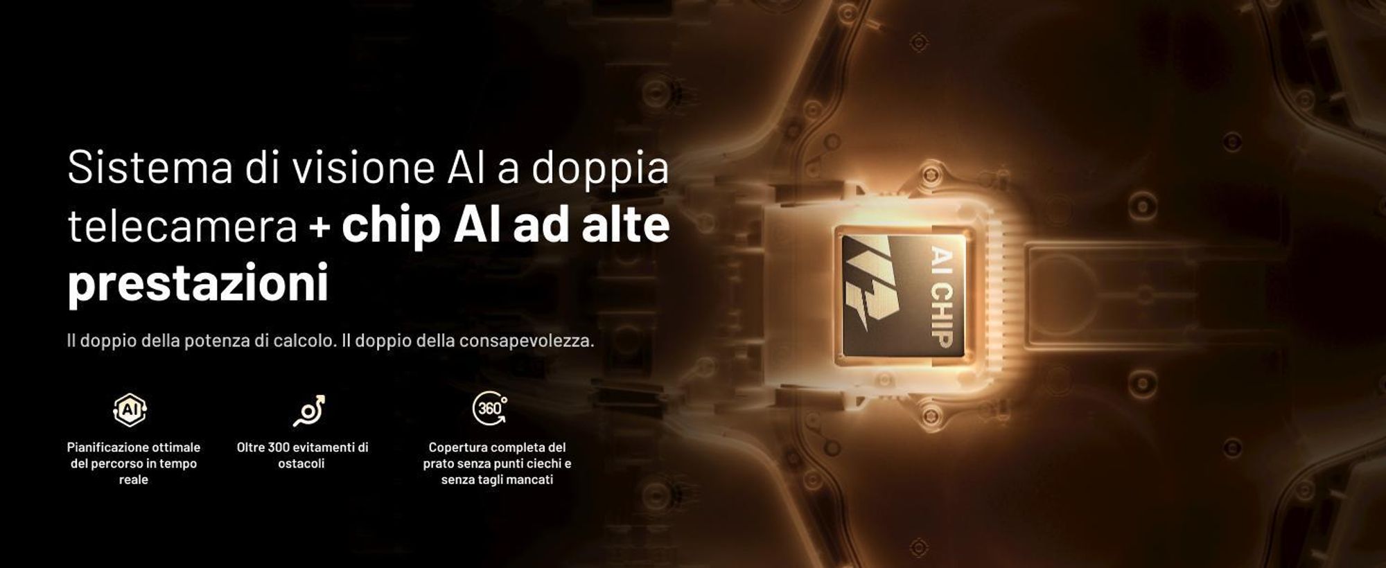 Robot tosaerba Mammotion LUBA 3 AWD 3000 con garage, senza cavo perimetrale, fino a 3000m², trazione integrale, mappatura auto,pendenza 80%, 4G, APP