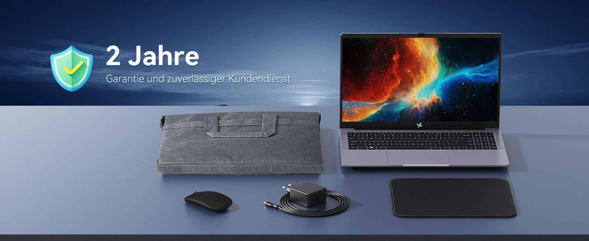 Blackview Huidun 15.6" Hibook6 FHD Set Laptop, Intel Twin Lake N150 Notebook 4x3.6Ghz, 16GB DDR4+256GB SSD/1TB, 180° drehbar, Tasche/Maus/Mauspad