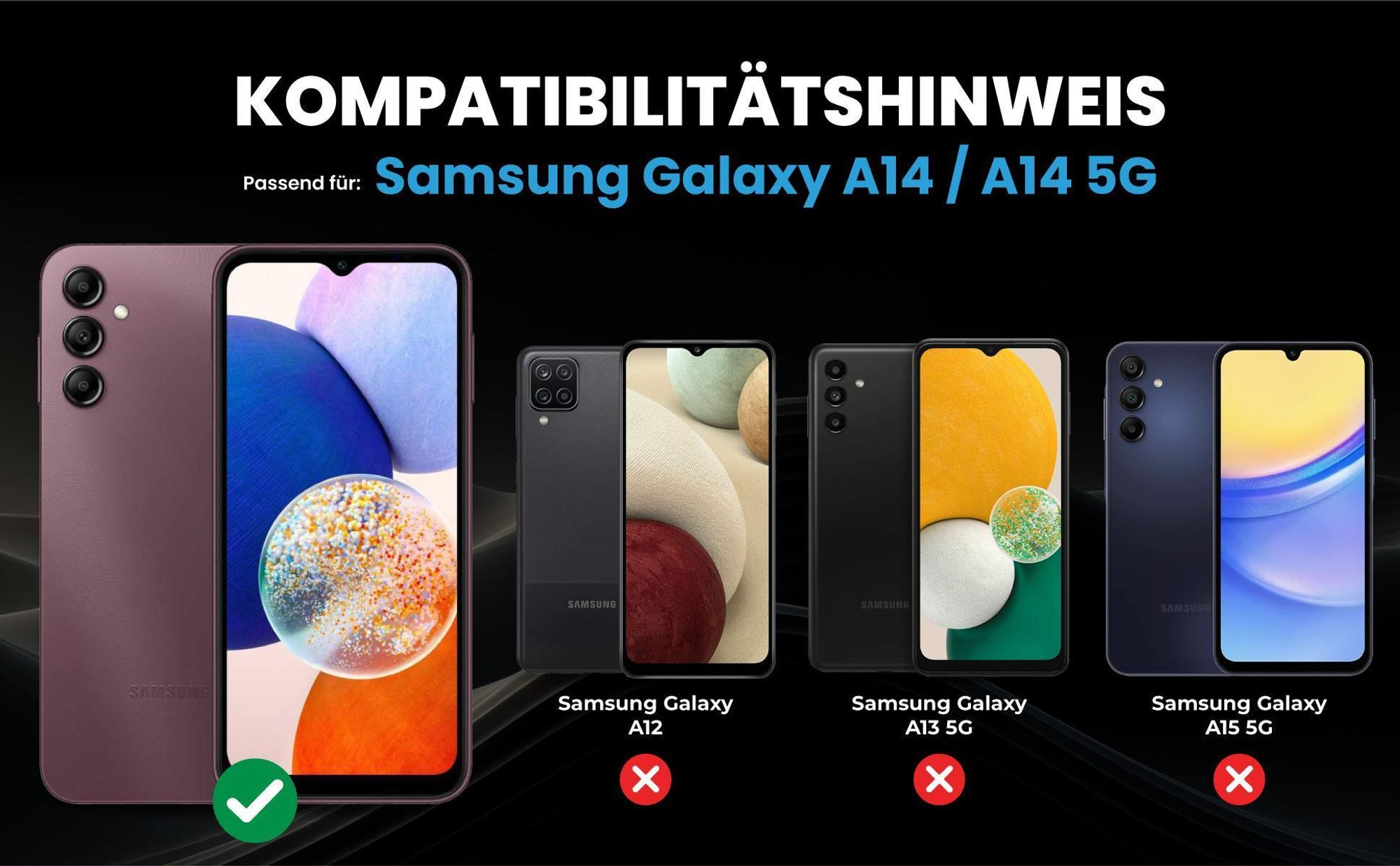 Kompatibilitätshinweise Hülle für Samsung Galaxy A14