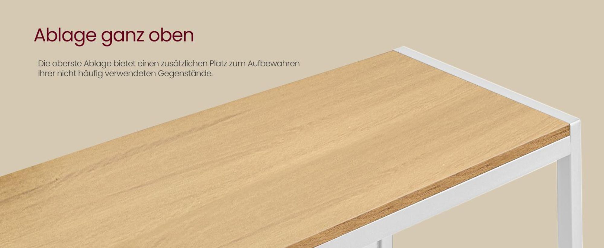 VASAGLE Kleiderständer, Garderobe mit Schuhregal, mit Haken und verstellbaren Ablagen, Industrie-Stil, goldeichenfarben-weiß