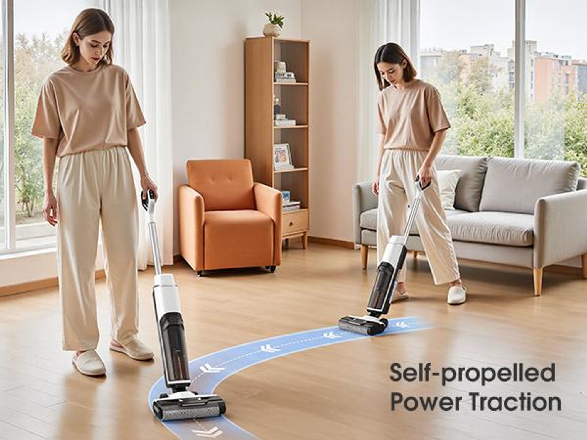 Lubluelu 3-in-1 Nass-und Trockensauger, 20kPa Saugkraft, Selbstreinigungsfunktion per Knopfdruck, HEPA-Filter, Intelligente Sprachansage, Für Tierhaar