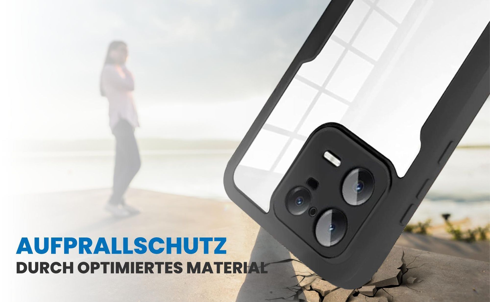 Schwarzes Front Back Cover für Xiaomi 13 5G mit Aufprallschutz