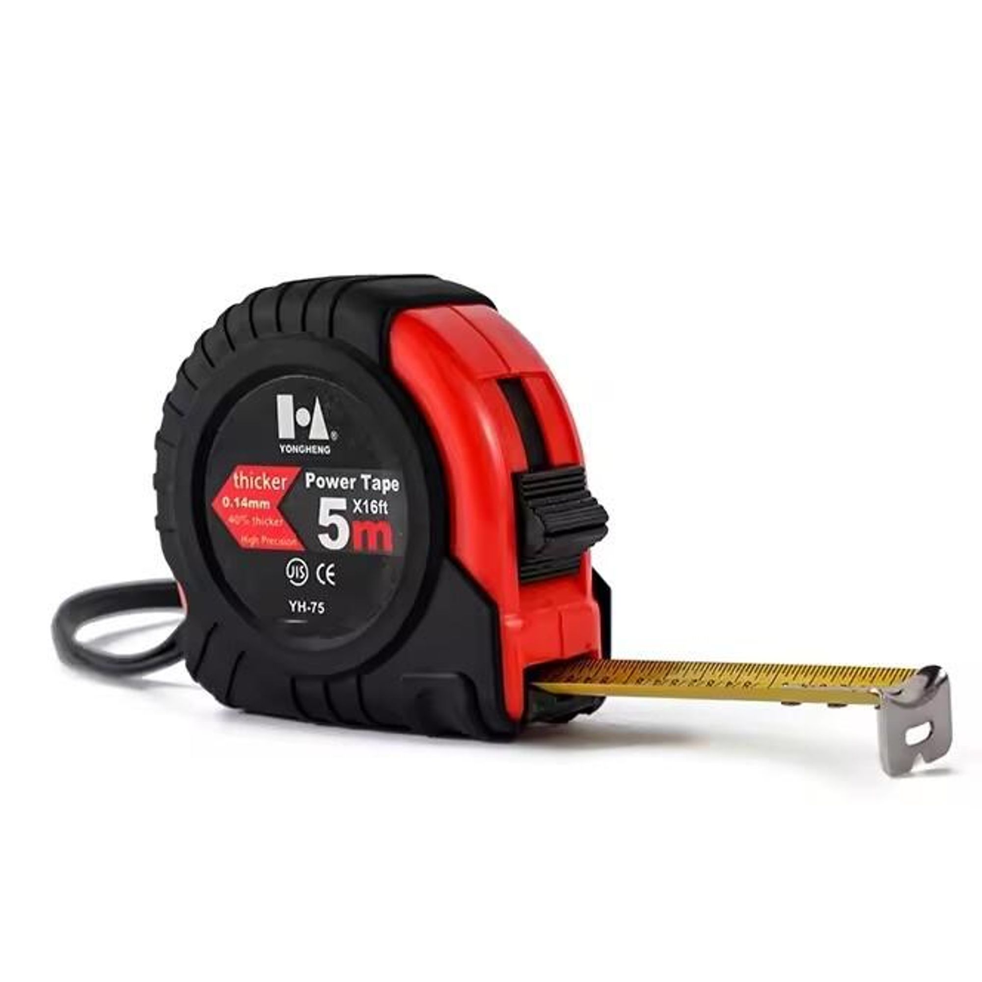 Rollbandmaß 5m Bandmaß Maßband mit Rücklauf, Rollmeter Messband 25mm