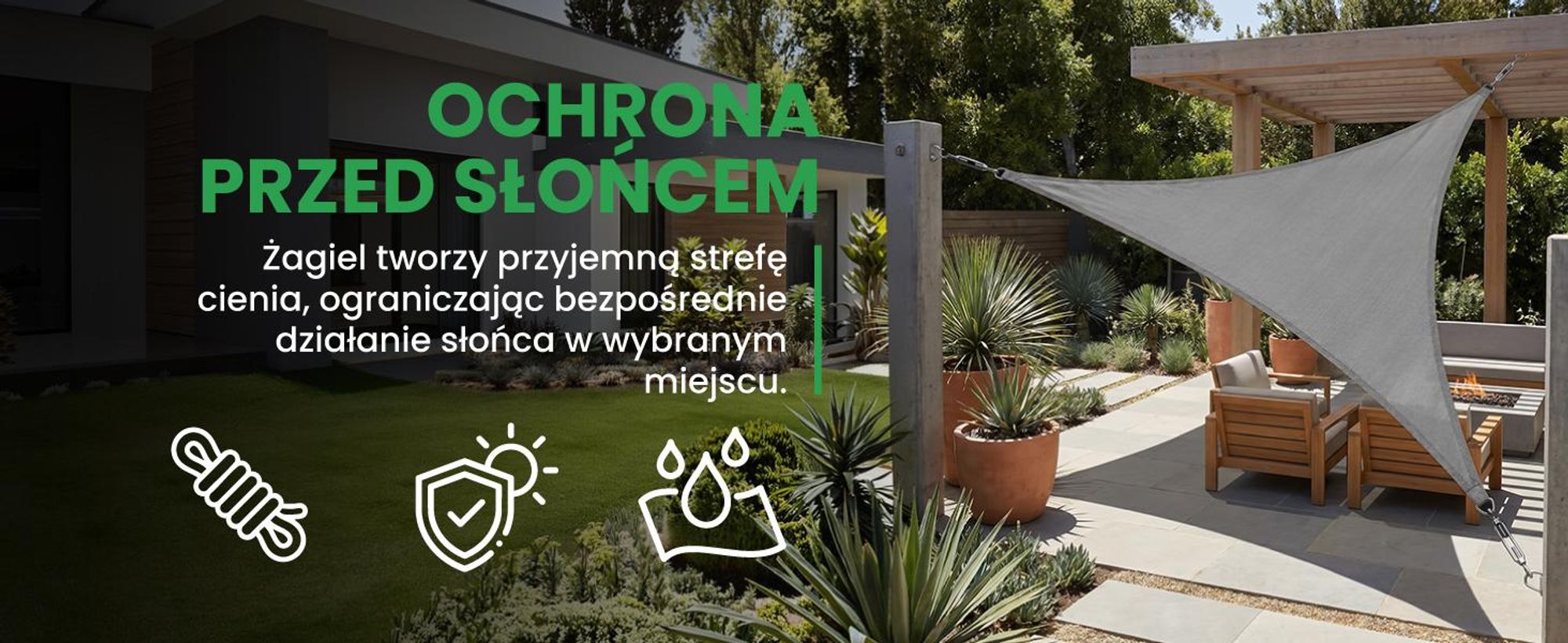 Trójkątny przeciwsłoneczny żagiel ogrodowy wodoodporny 3 na 3 na 3 metra szary