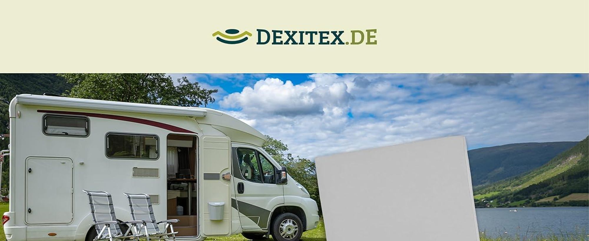 Wohnmobil in der Natur mit Spannbettlaken und Matratzenschoner