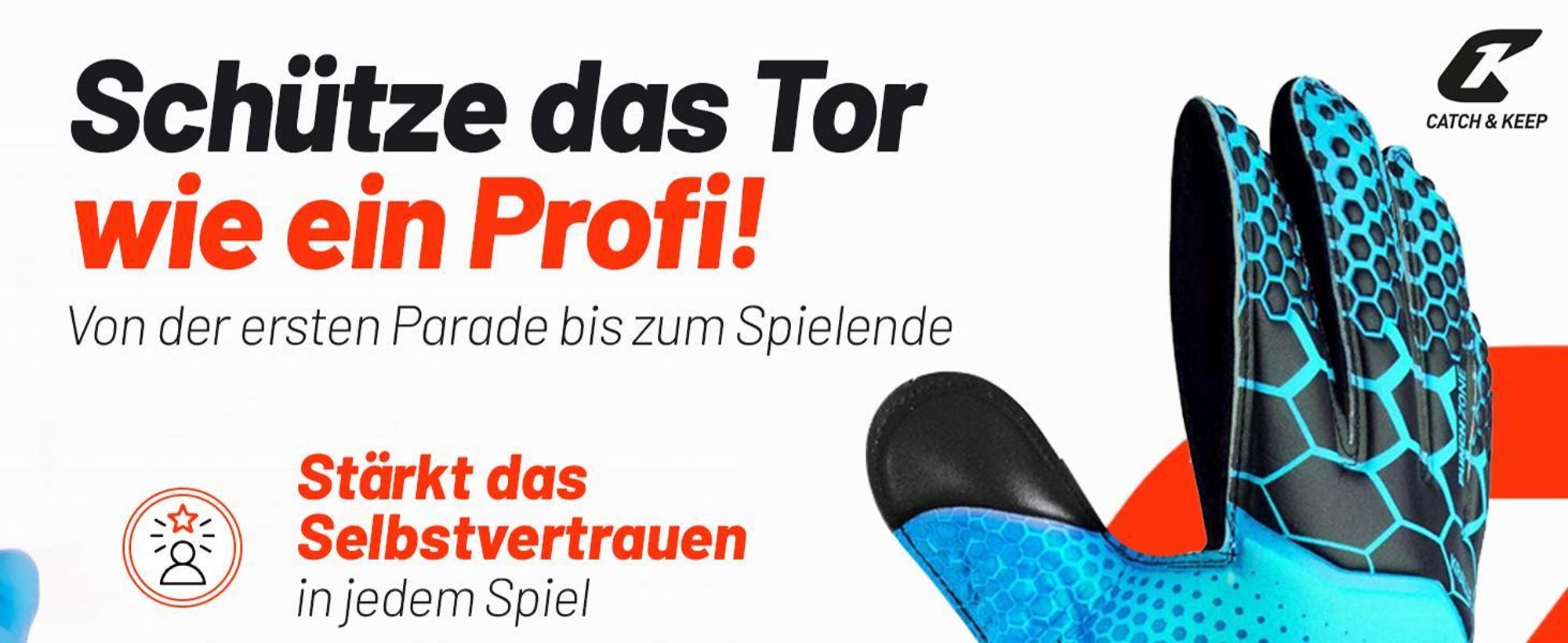 CATCH & KEEP Pro 3.0 torwarthandschuhe kinder - kinder torwarthandschuhe mit Fingerschutz&Griff für festen|torwarthandschuhe junior in Größen 3 bis 7